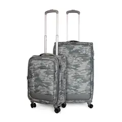 NAUTICA - Pack 2 maletas blanda de tela S+M Barham gris