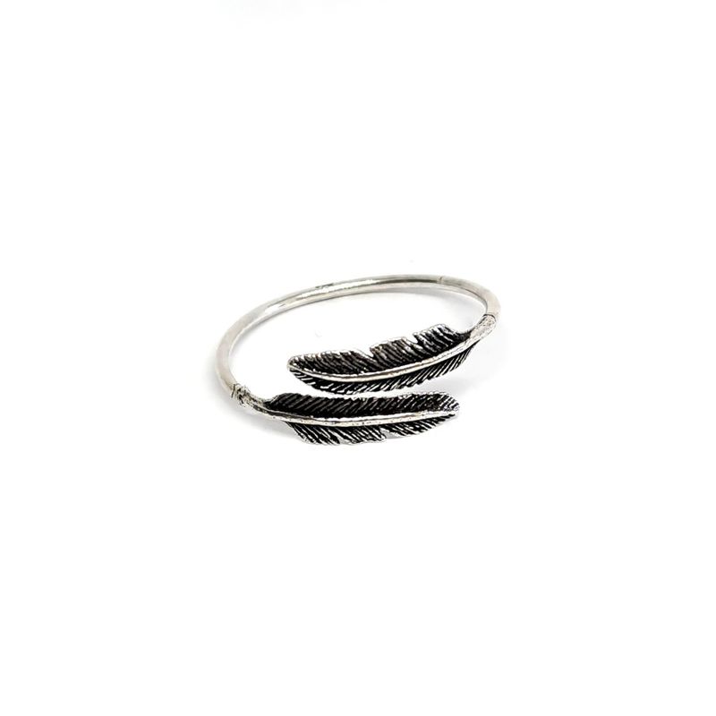 ANDREA COGGIOLA JOYAS - Anillos Dos Plumas Plata Fina 925