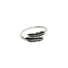 ANDREA COGGIOLA JOYAS - Anillos Dos Plumas Plata Fina 925