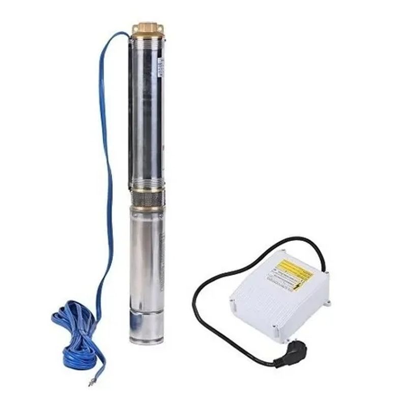 BAICO - Bomba Sumergible Pozo Profundo 0.75 Hp 45l/m + 20mt De Cable