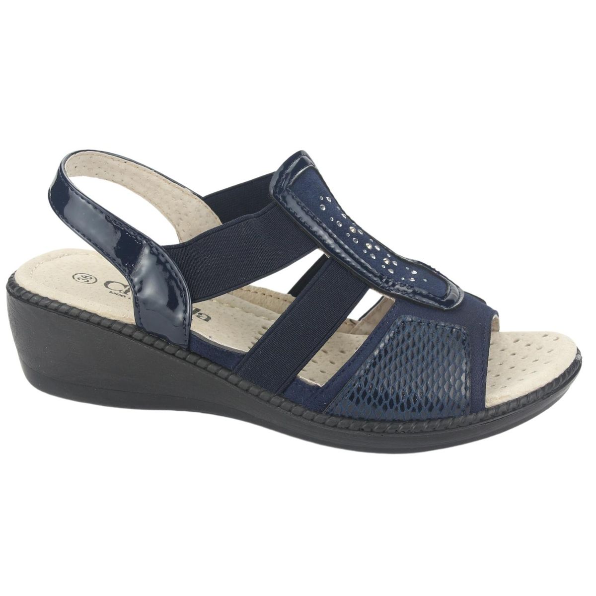 CHALADA - Sandalia Mujer Azul Marino Casual Chalada Lupe-4