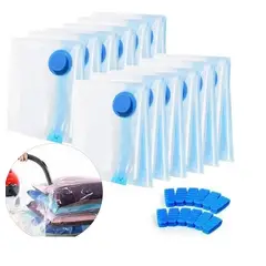 GENERICO - Pack x12 Bolsas Al Vacio Comprimir Ropa 50 x 60 Ahorra Espacio