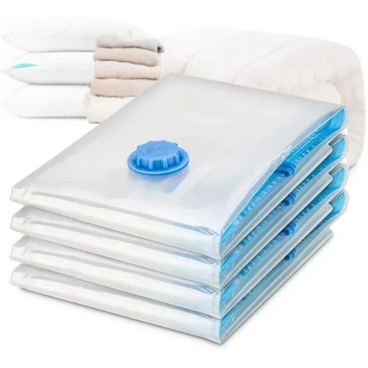 GENERICO - Pack 12 Bolsas Vacio Ropa 60x80cm Ahorra Espacio Armario Maleta Aspiradora