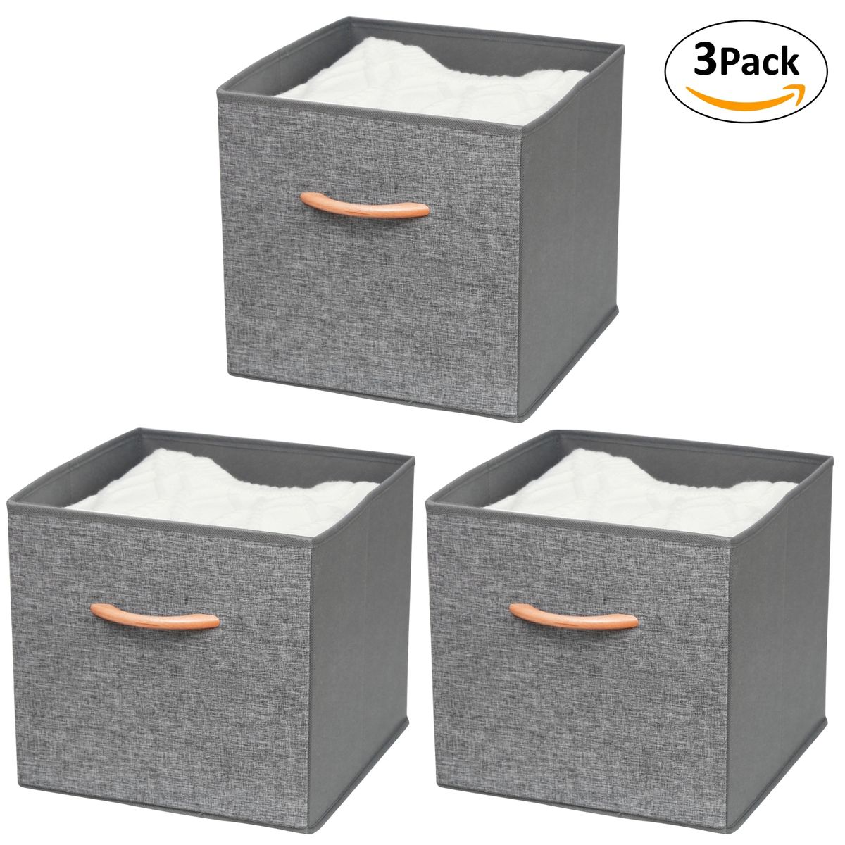 CARRY ALL - Pack 3 Cubos Organizadores Plegable De Tela Closet Ropa Varios Acces.