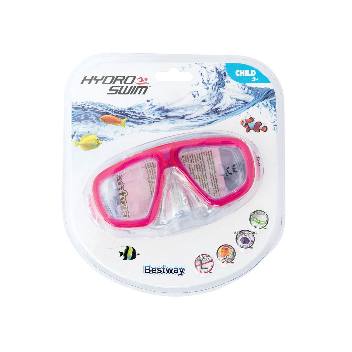 BESTWAY - MÁSCARA DE BUCEO FUCSIA  BESTWAY