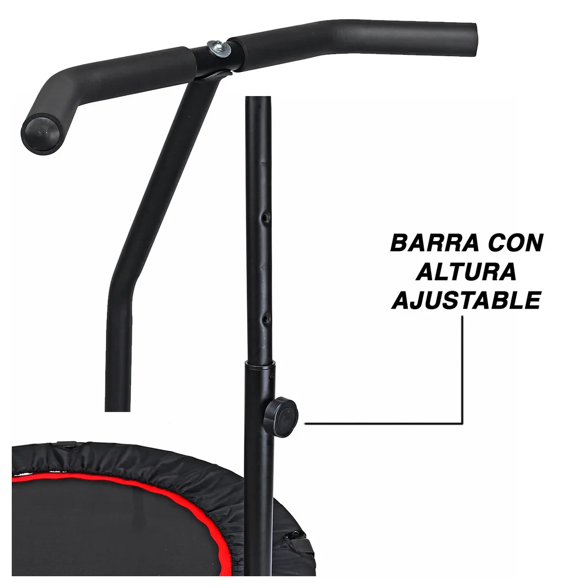 ATLETIS - Trampolín con Barra 1,02 Metros Pro Fitness Negro