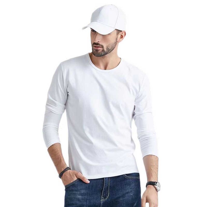 EVERSO - Camiseta para Hombre Cuello Redondo Manga Larga - Sin Polar
