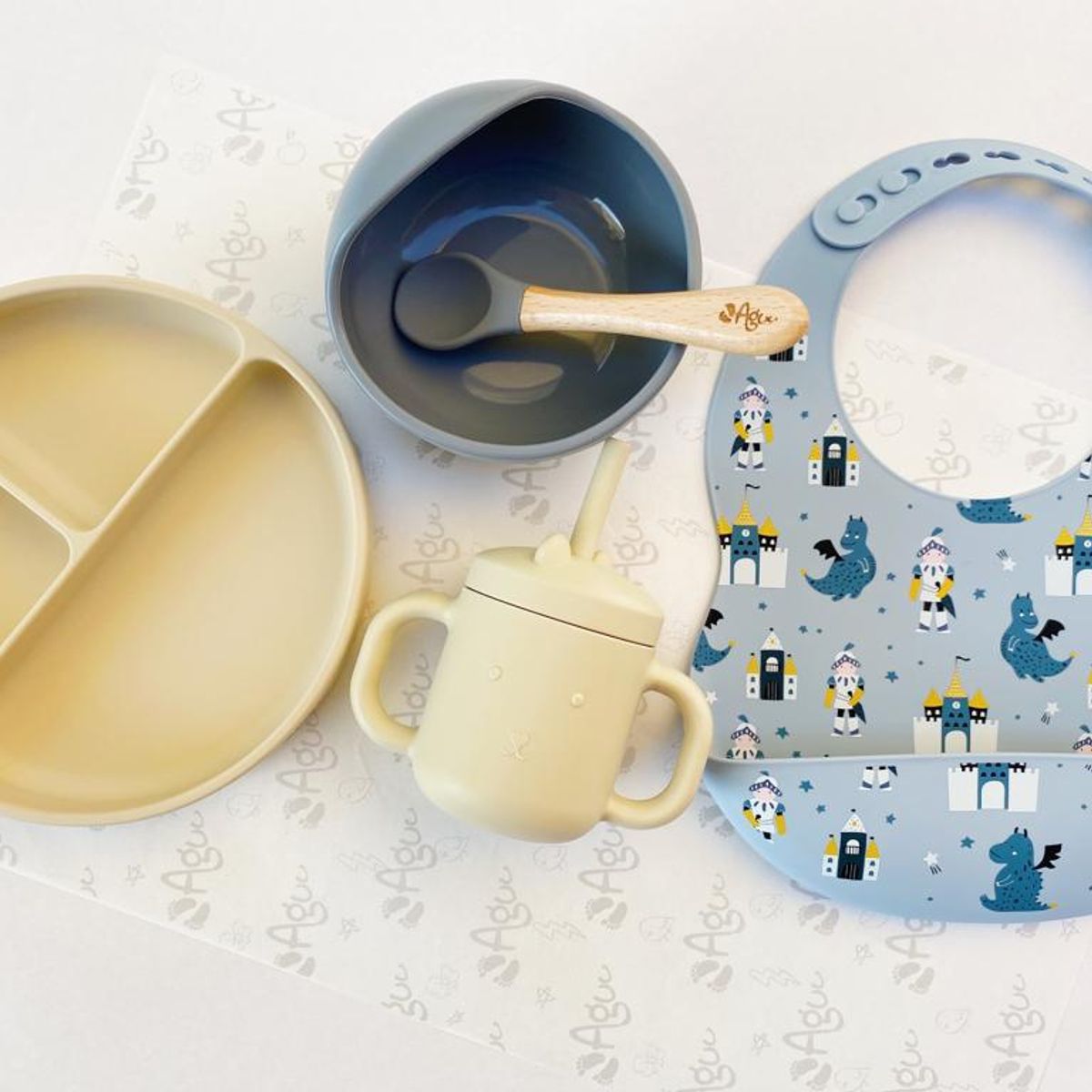 GENERICO - Set de silicona libre de BPA alimentación complementaria