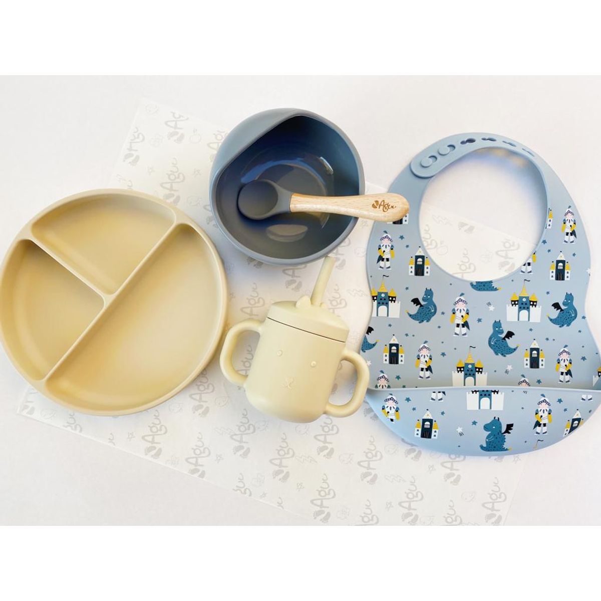 GENERICO - Set de silicona libre de BPA alimentación complementaria