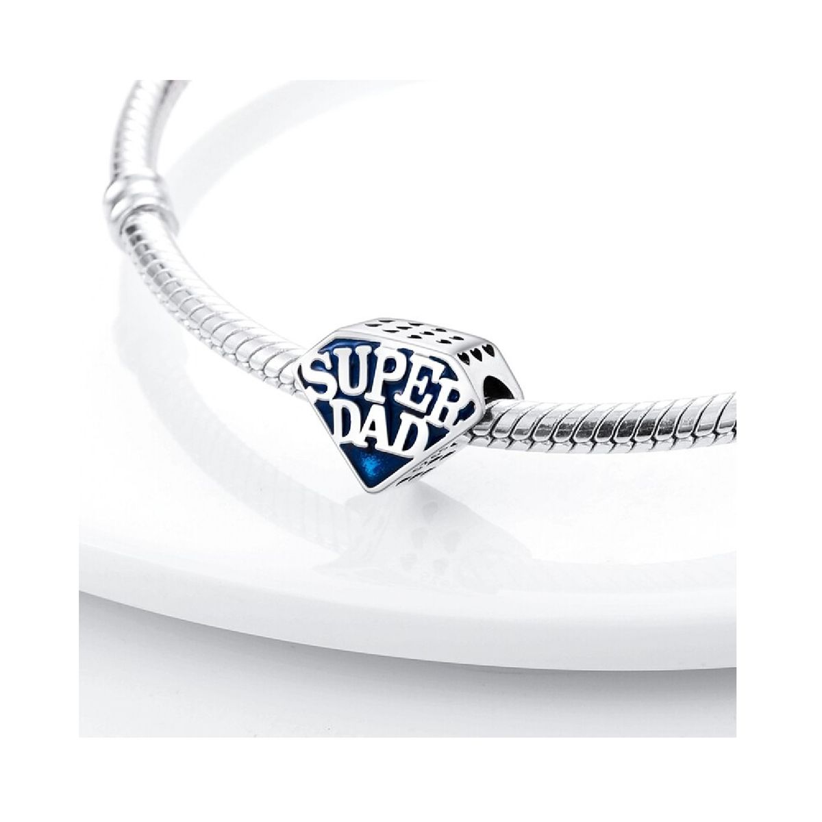 SILVER HEART - Charm Super Dad en Plata Fina 925 SILVER HEART