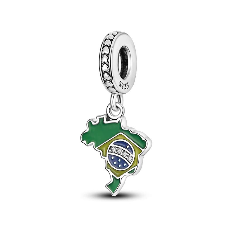 SILVER HEART - Charm Mapa de Brasil en Plata Fina 925 SILVER HEART