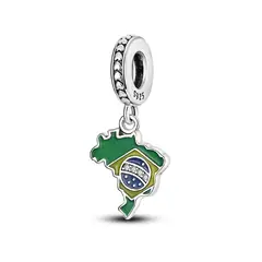 SILVER HEART - Charm Mapa de Brasil en Plata Fina 925