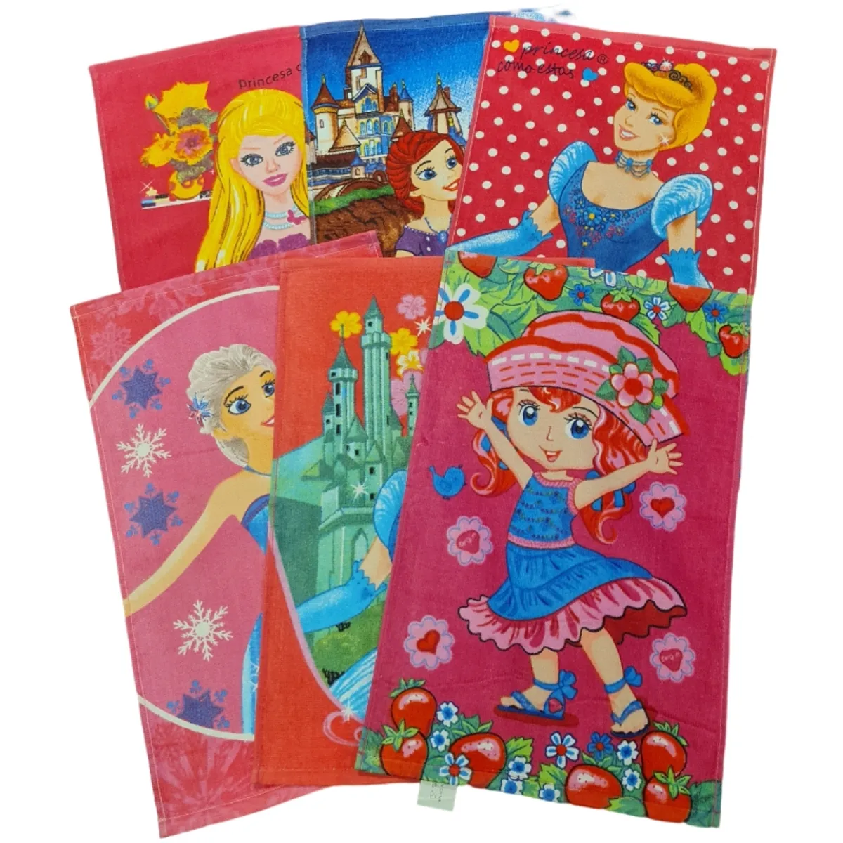 GENERICO - Pack 3 Toalla De Parvulo, Toalla de Mano Princesas