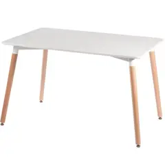 GENERICO - Mesa Rectangular Blanca Melamina Enchapado