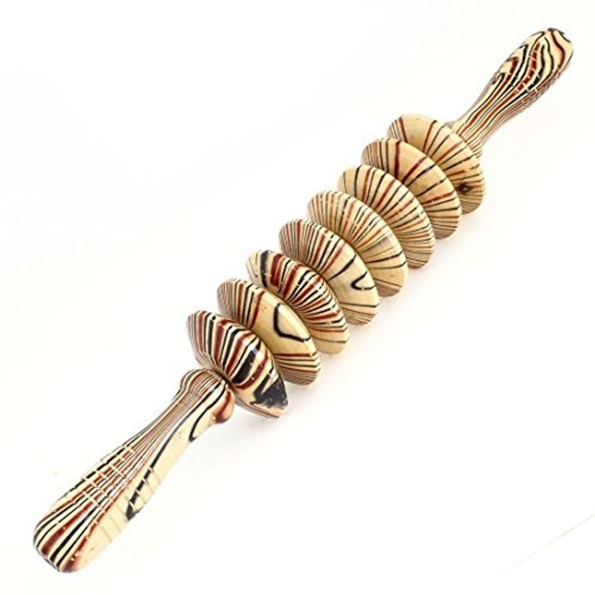 GENERICO - Masajeador Madera Rodillo Ruedas