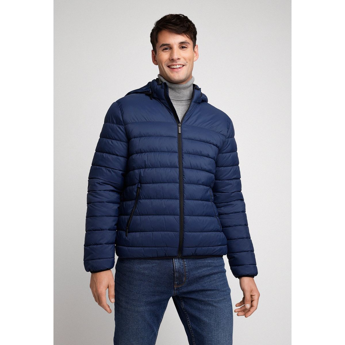 PERRY ELLIS - Parka Ligera Acolchada Azul