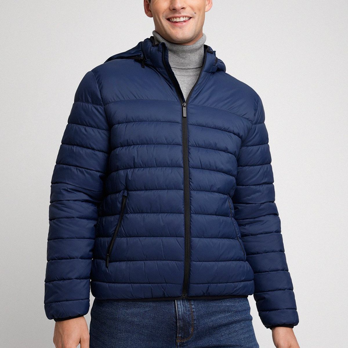 PERRY ELLIS - Parka Ligera Acolchada Azul