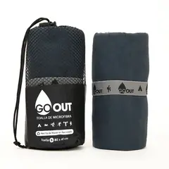 GO OUT - Toalla de microfibra 100% material reciclado S Negro