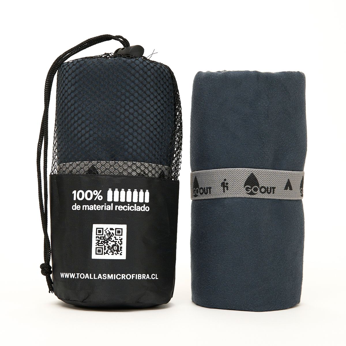 GO OUT - Toalla de microfibra Go Out 100% material reciclado S Negro