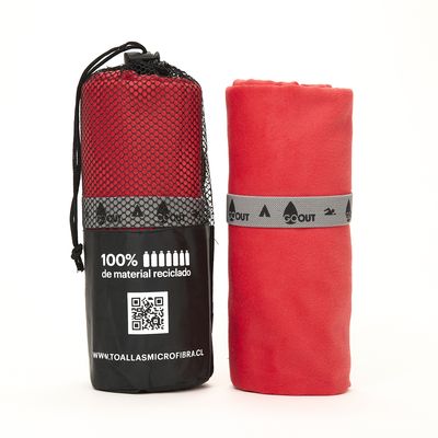 Imagen 2 del producto Toalla de microfibra100% material reciclado L Rojo