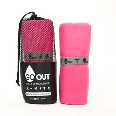 GO OUT - Toalla de microfibra100% material reciclado tamaño L Fucsia