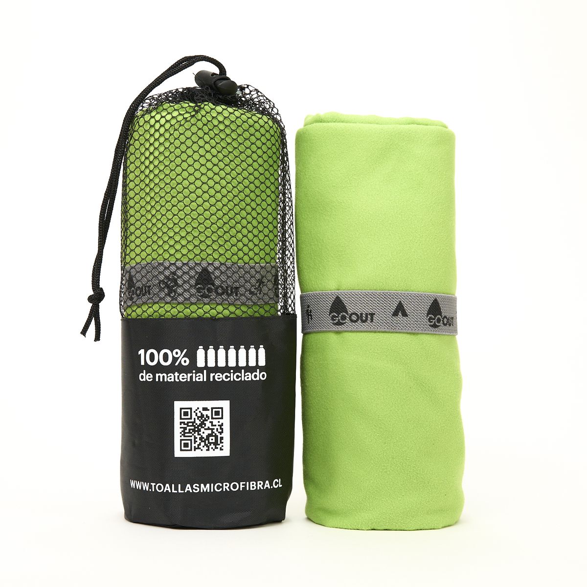 GO OUT - Toalla de microfibra100% material reciclado L verde