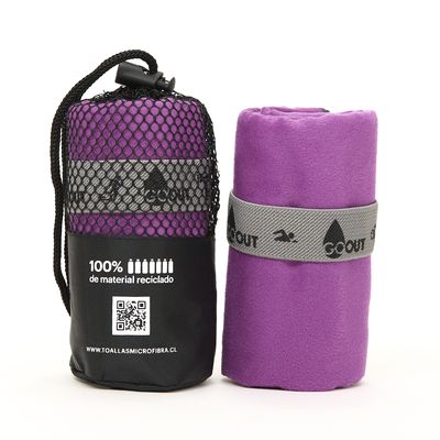 Imagen 2 del producto Toalla de microfibra 100% material reciclado S Morado