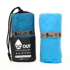 GO OUT - Toalla de microfibra100% material reciclado tamaño M Azul