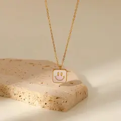 GENERICO - COLLAR MUJER BAÑADO EN ORO 18K MODELO SMILE
