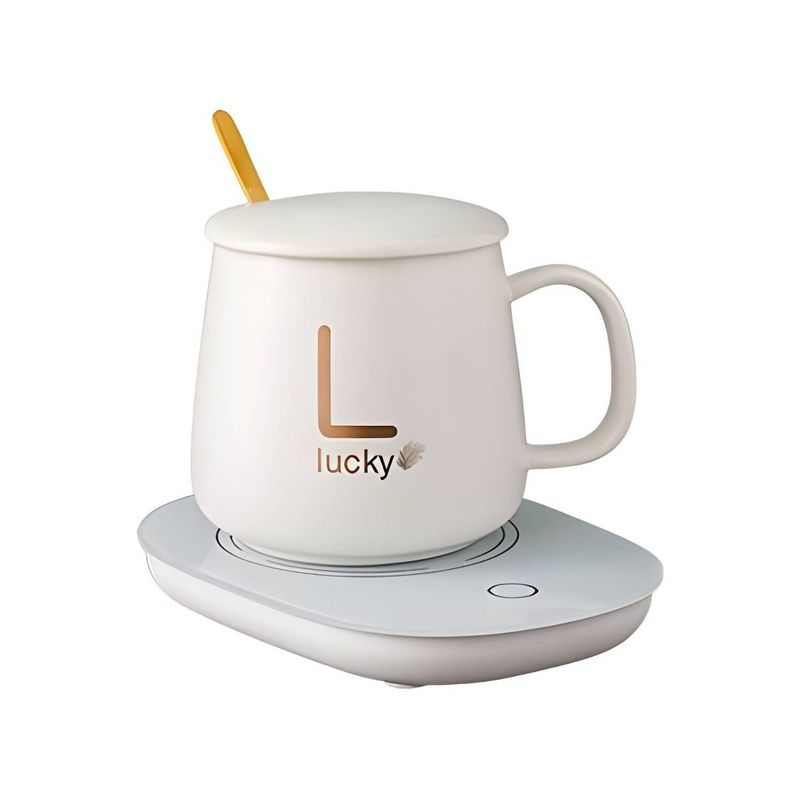 GENERICO - Taza con Calentador Eléctrico Café Te Leche - Blanco