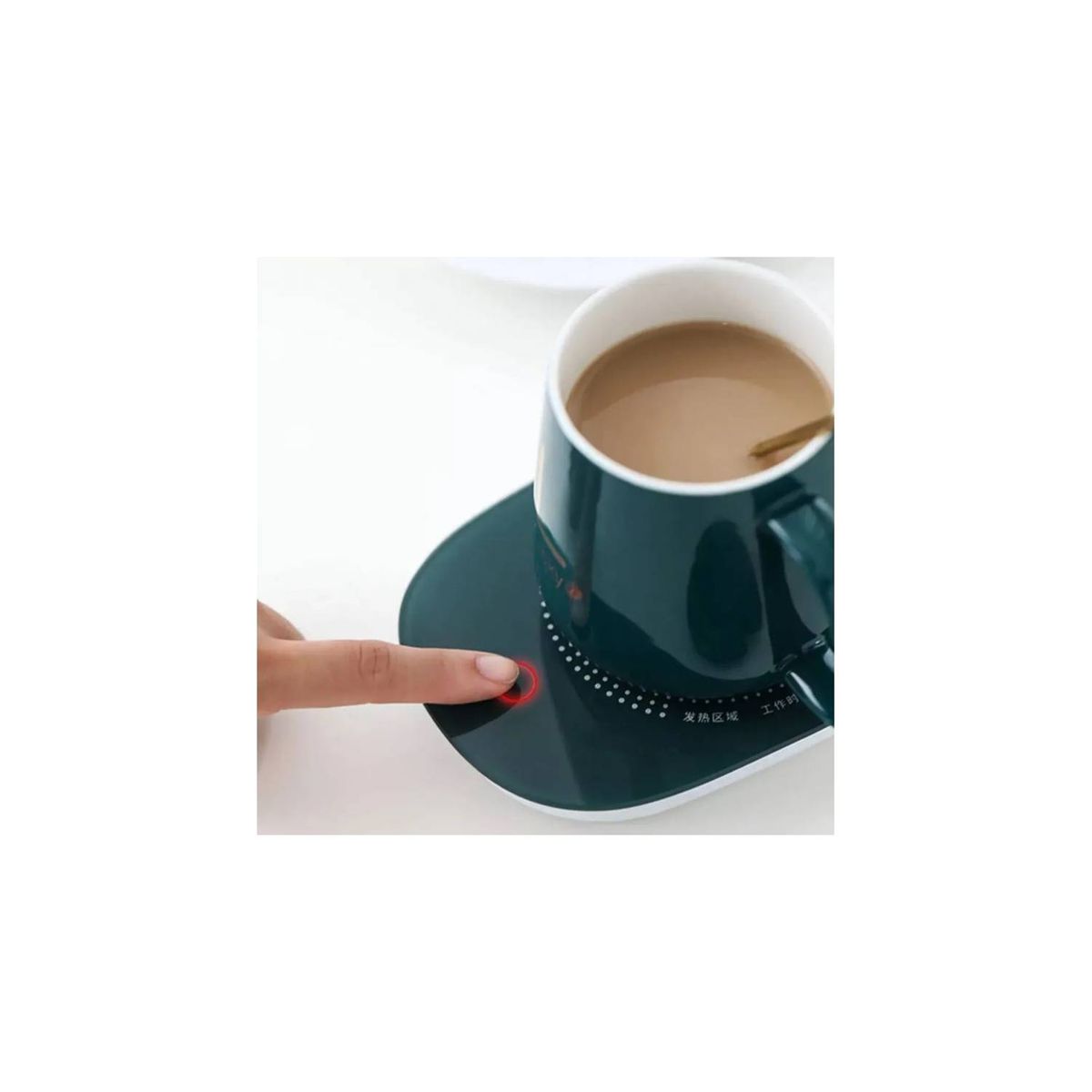 GENERICO - Taza con Calentador Eléctrico Café Te Leche - Blanco