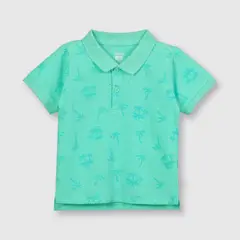 COLLOKY - Polera de bebe niño de pique menta (3 a 36 meses)._