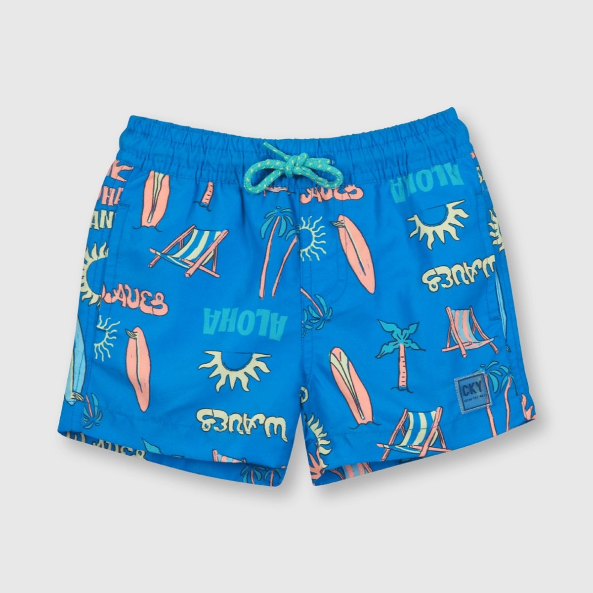 COLLOKY - Traje de baño de bebe niño estampado azul (3 a 36 meses).