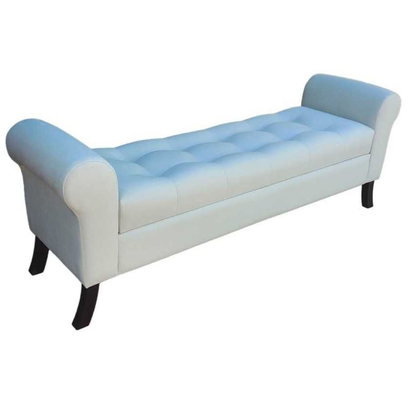GENERICO - Banqueta Baúl Alejandria Color Crudo Tamaño King 170x45x60cm