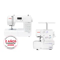 JANOME - Combo máquina computarizada 1050DC y overlock 8002D