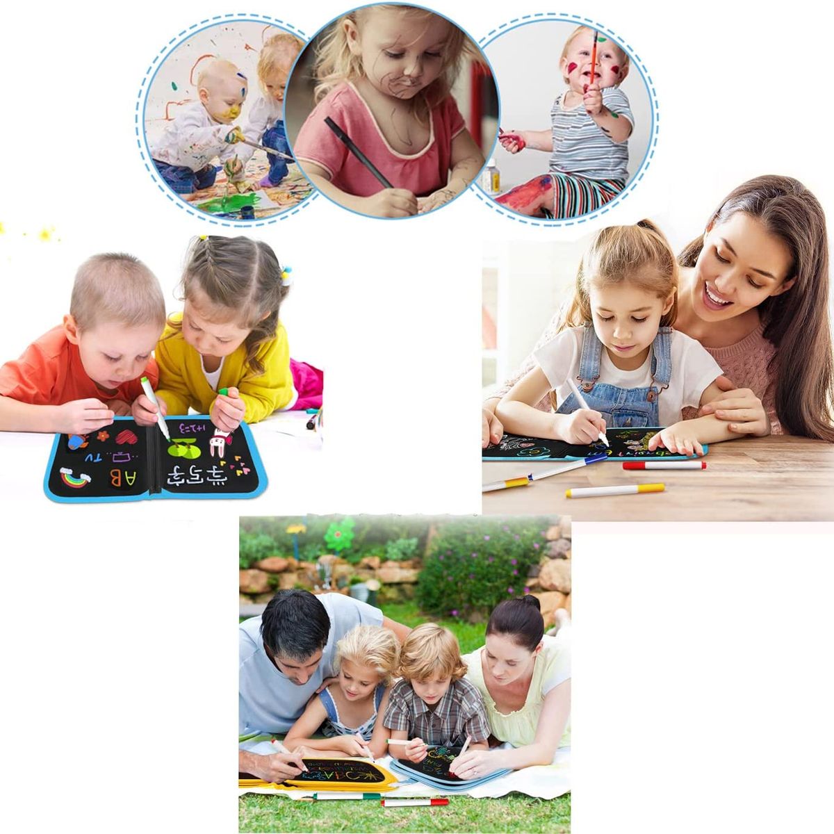 ZG STORE - Tabla de Dibujo Portátil Pizarra Grafiti Borrable y Lápices