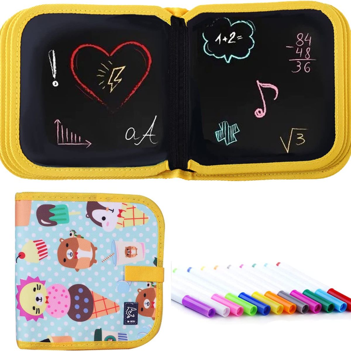 ZG STORE - Tabla de Dibujo Portátil Pizarra Grafiti Borrable y Lápices