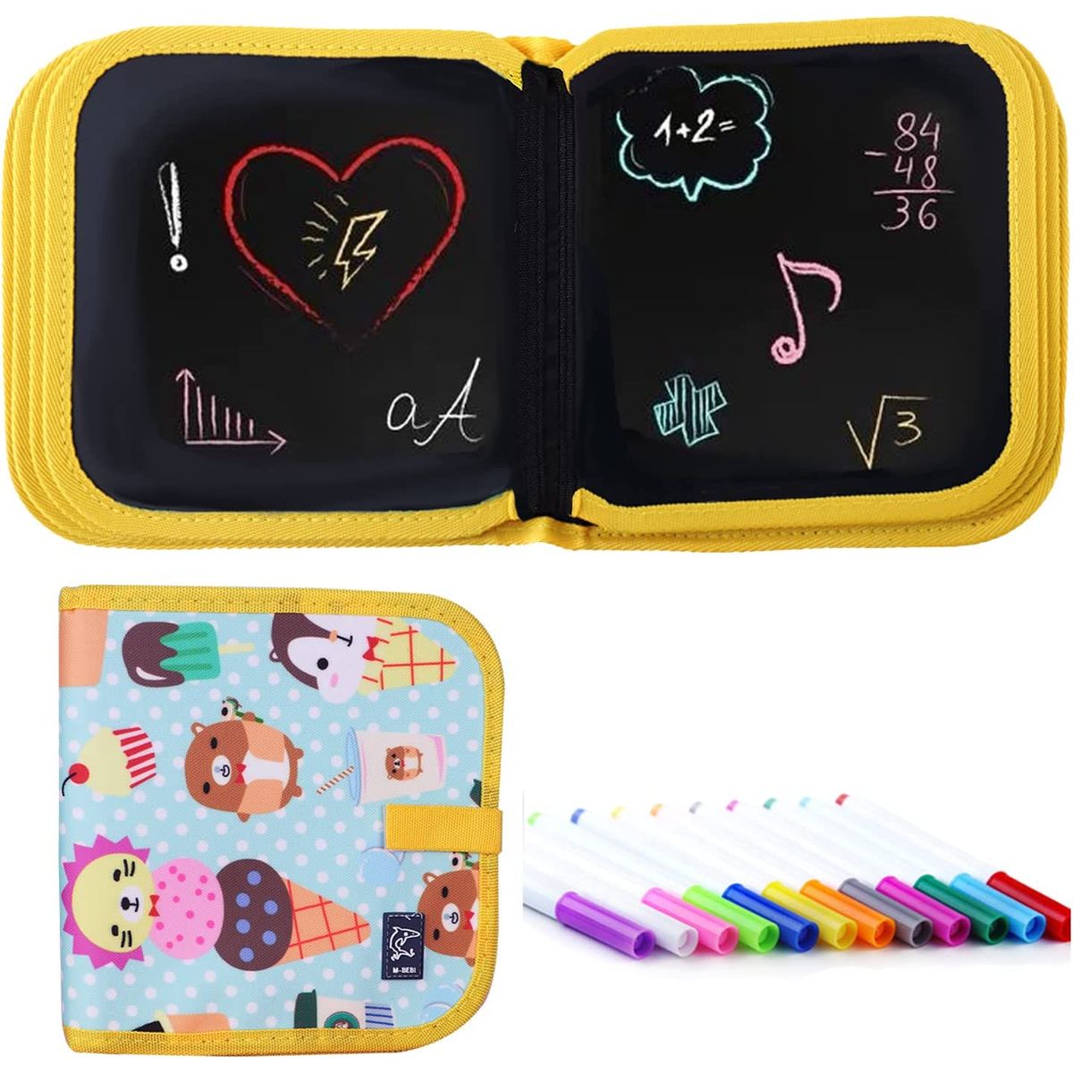 ZG STORE - Tabla de Dibujo Portátil Pizarra Grafiti Borrable y Lápices