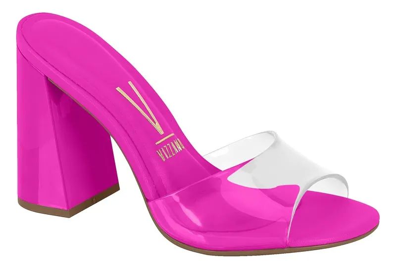 Sandalia Taco Ancho Rosa Mujer