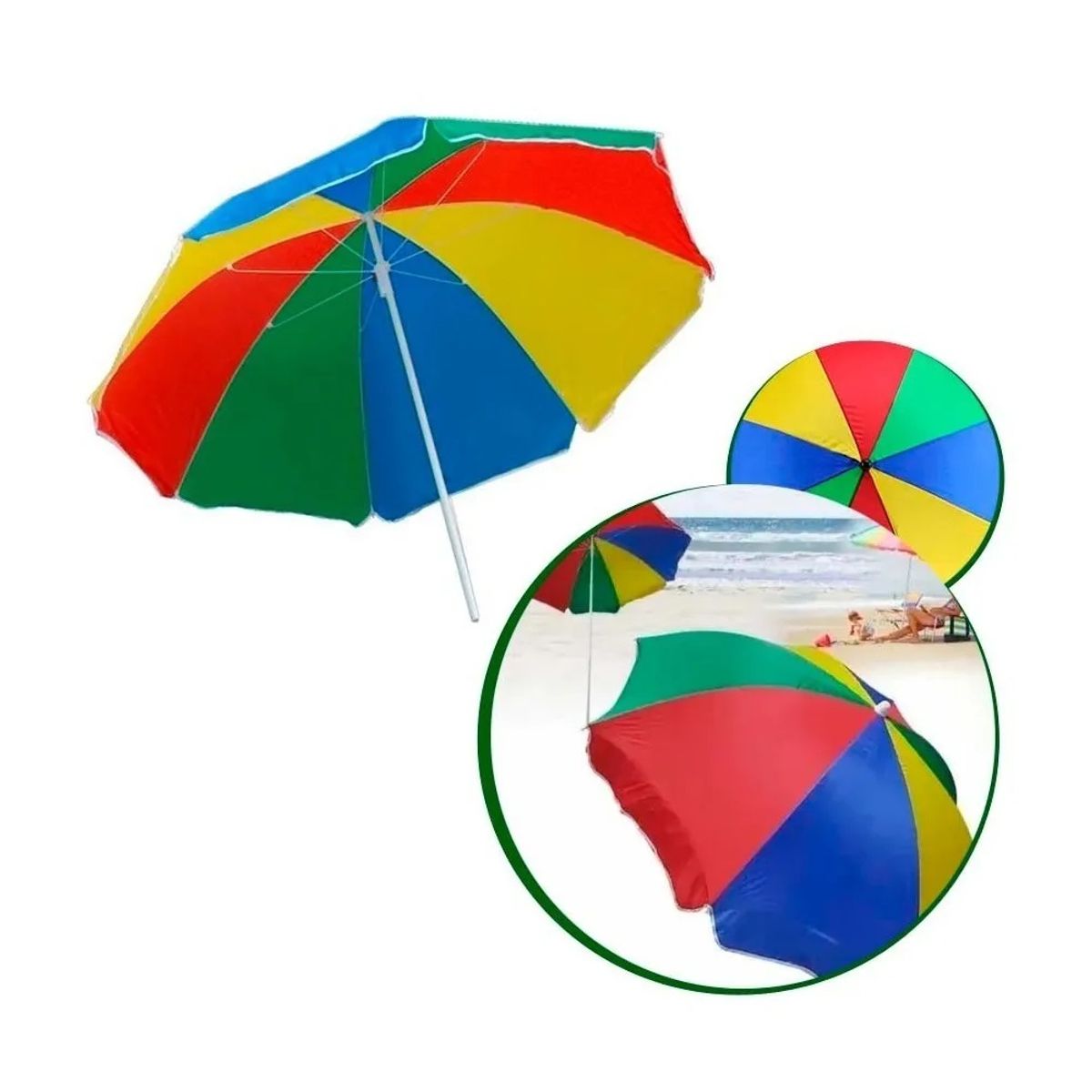 GENERICO - Sombrilla Paraguas Quita Sol Para La Playa 150cm Multicolor