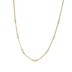 ANDREA COGGIOLA JOYAS - Collar Lis Perlas Sintéticas Enchapado Oro 18K