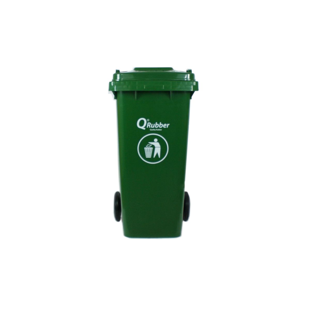 QRUBBER - Basurero Contenedor Basura 120 lts.verde QRubber
