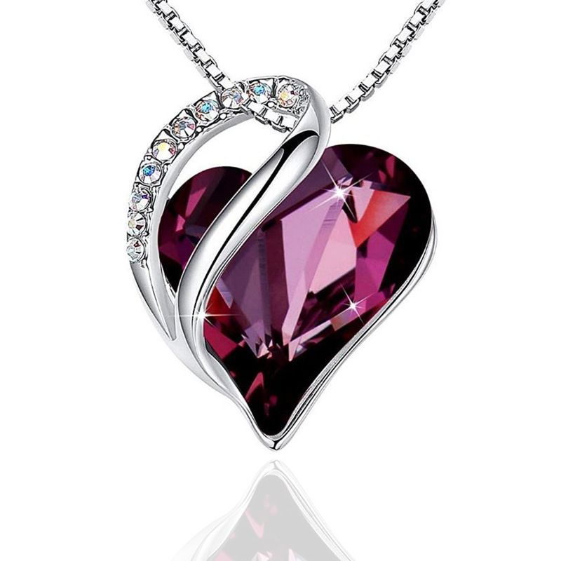 ZG JOYAS - Collares Plata S925 Colgante Corazón Leafael Infinity Love Cristal
