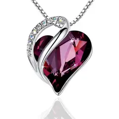 ZG JOYAS - Collares Plata S925 Colgante Corazón Leafael Infinity Love Cristal