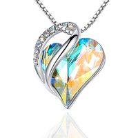 Collares Plata S925 Colgante Corazón Leafael Infinity Love Cristal