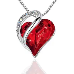 ZG JOYAS - Collares Plata S925 Colgante Corazón Leafael Infinity Love Cristal