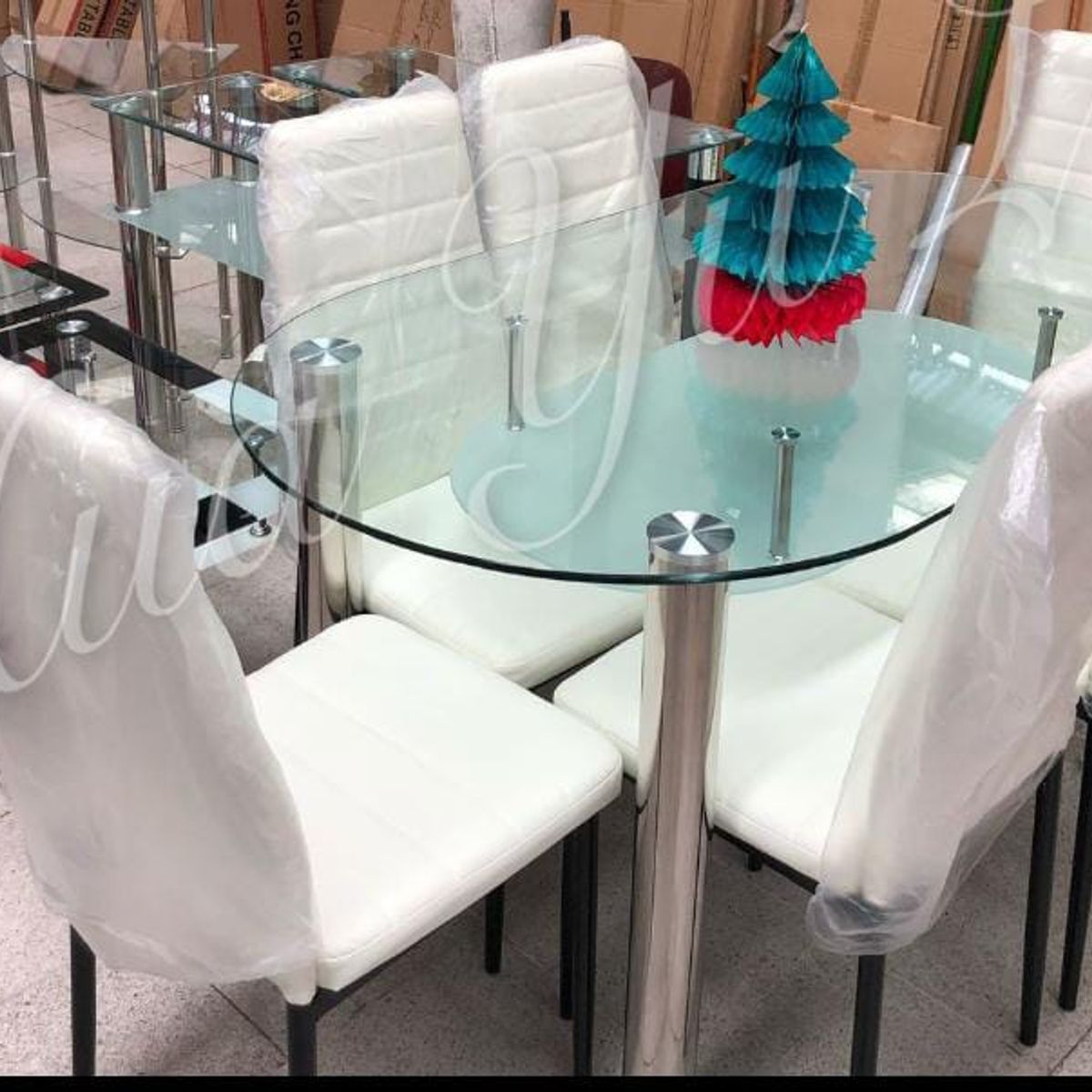OEM - Juego comedor Ovalado vidrio templado 6 sillas 140x80x75…