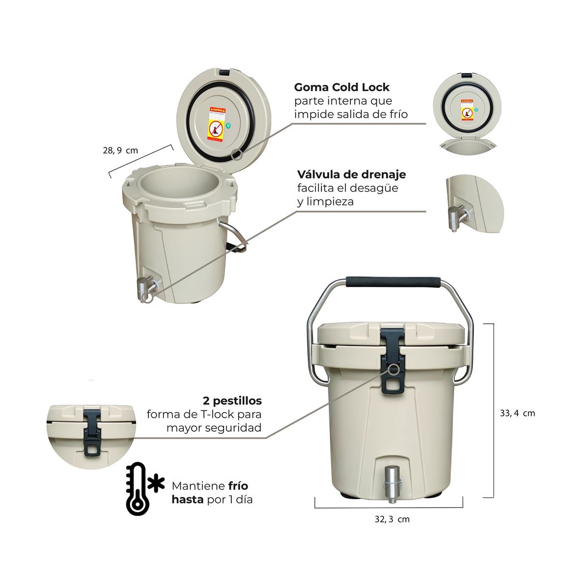 AQUA FORCE - COOLER ULUWATU 7.4 QT MARFIL