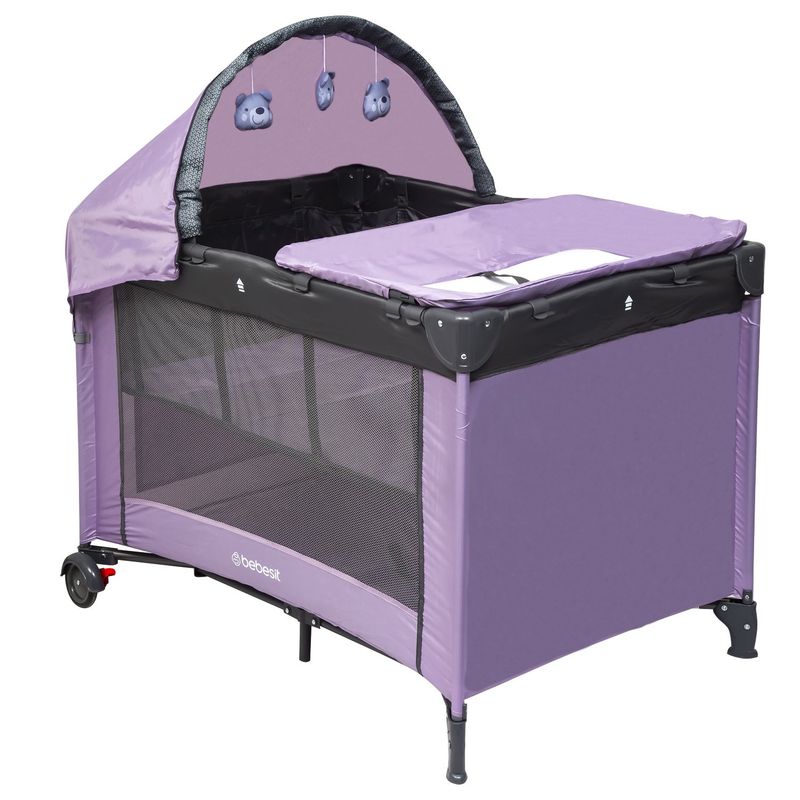 BEBESIT - Cuna Pack and Play Melange Púrpura Bebesit