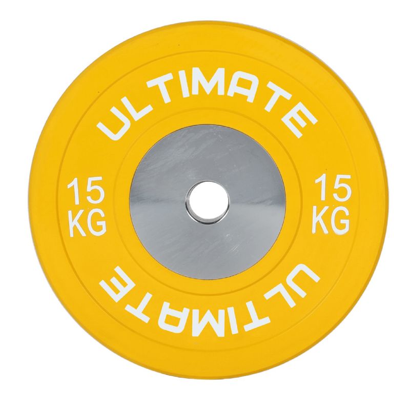 ULTIMATE FITNESS - DISCO OLÍMPICO BUMPER ELITE COMPETICIÓN 15 KG